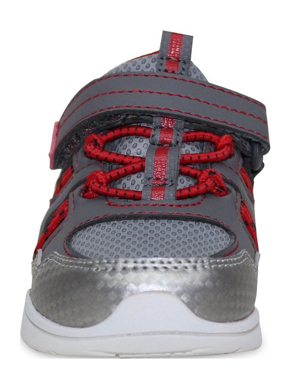 Athletic Works Infant Boys Size 3 Shoes Athletic Dual-Fit Memory Foam Gray Red - Picture 2 of 7